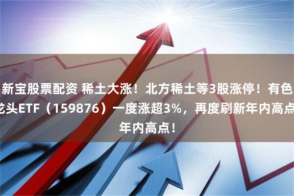新宝股票配资 稀土大涨！北方稀土等3股涨停！有色龙头ETF（159876）一度涨超3%，再度刷新年内高点！